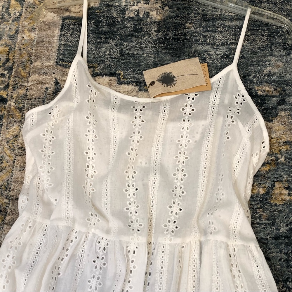 NEW Label of Love White eyelet Dress M - Picture 2 of 10